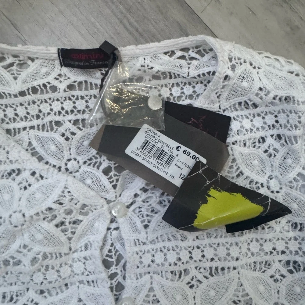 NWT Catimini girls White Lace Knitwear - Picture 4 of 5